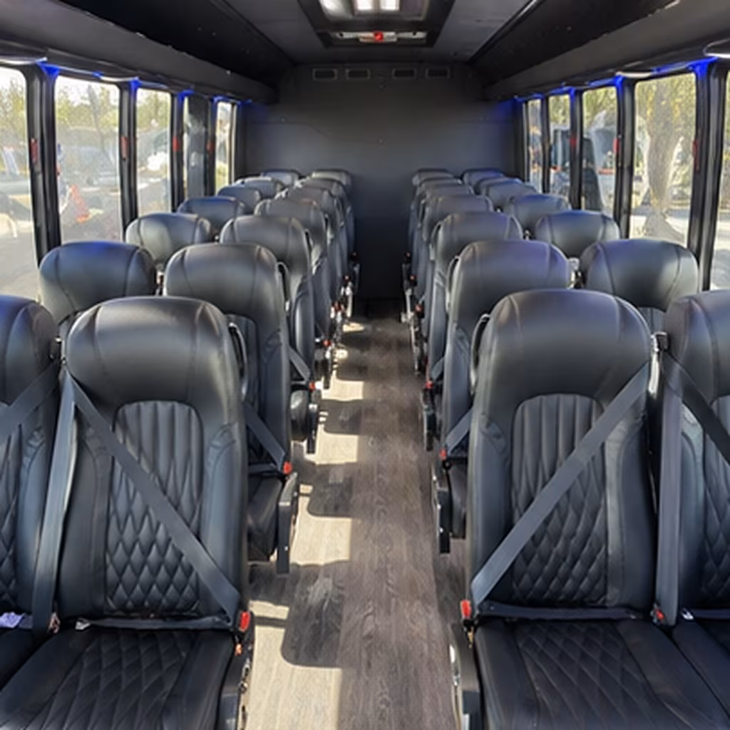perris 25 passenger minibus inside