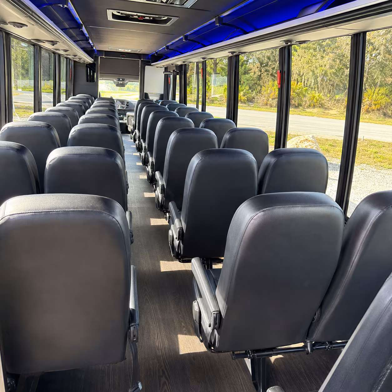 perris 28 passenger minibus inside