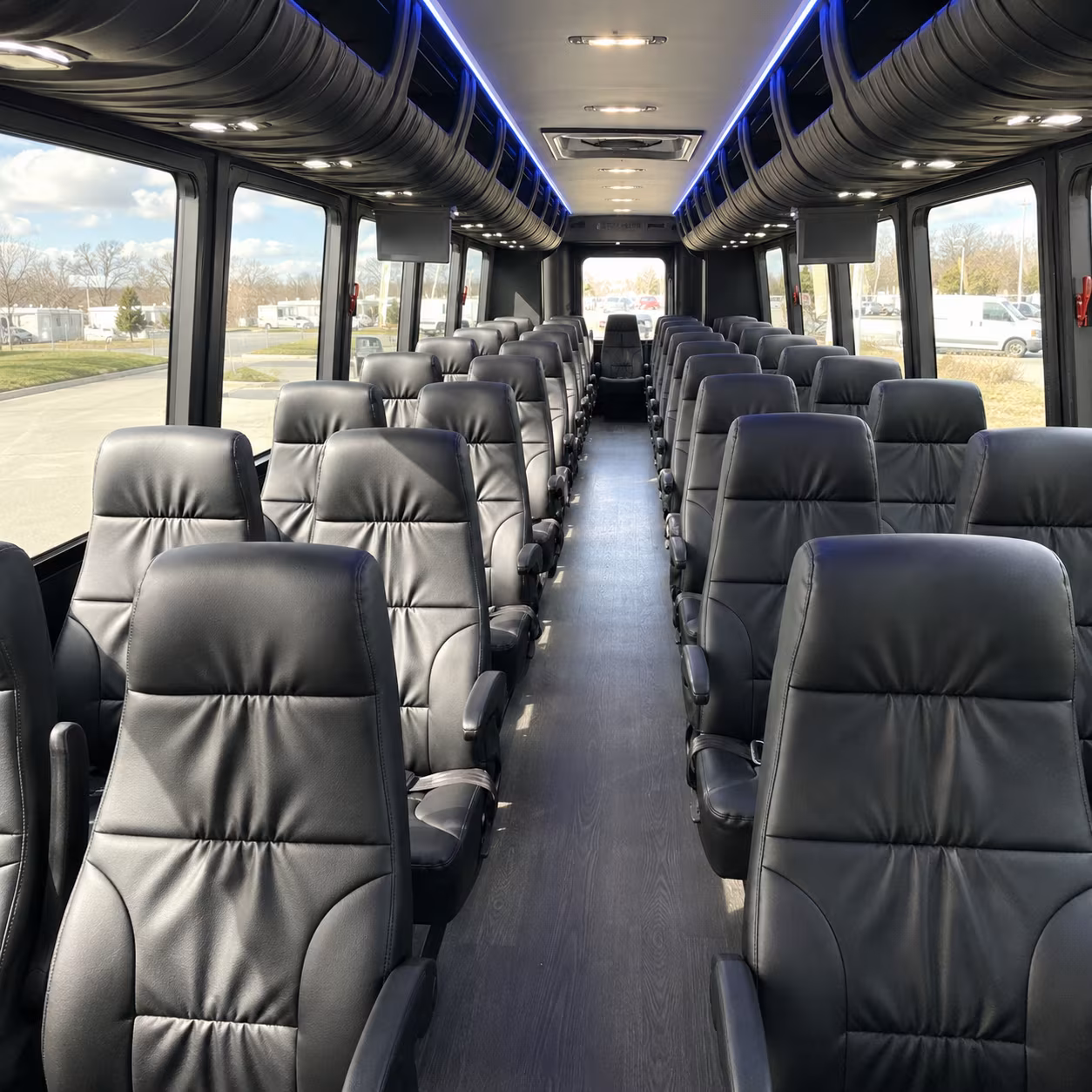 perris 28 passenger minibus interior
