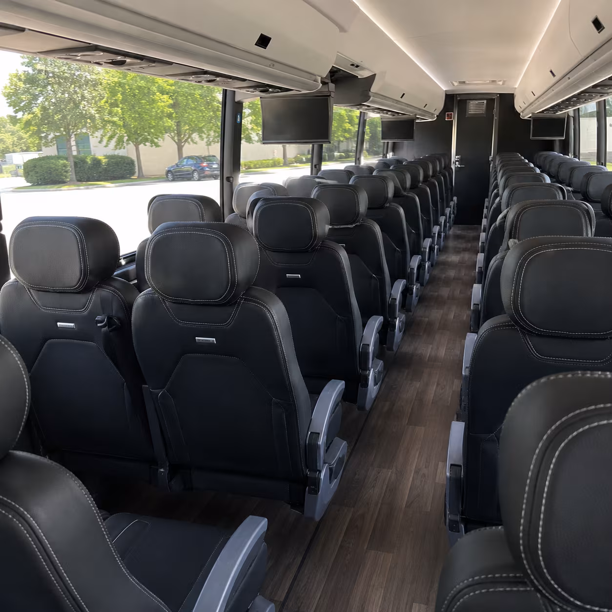 perris 56 passenger charter bus inside